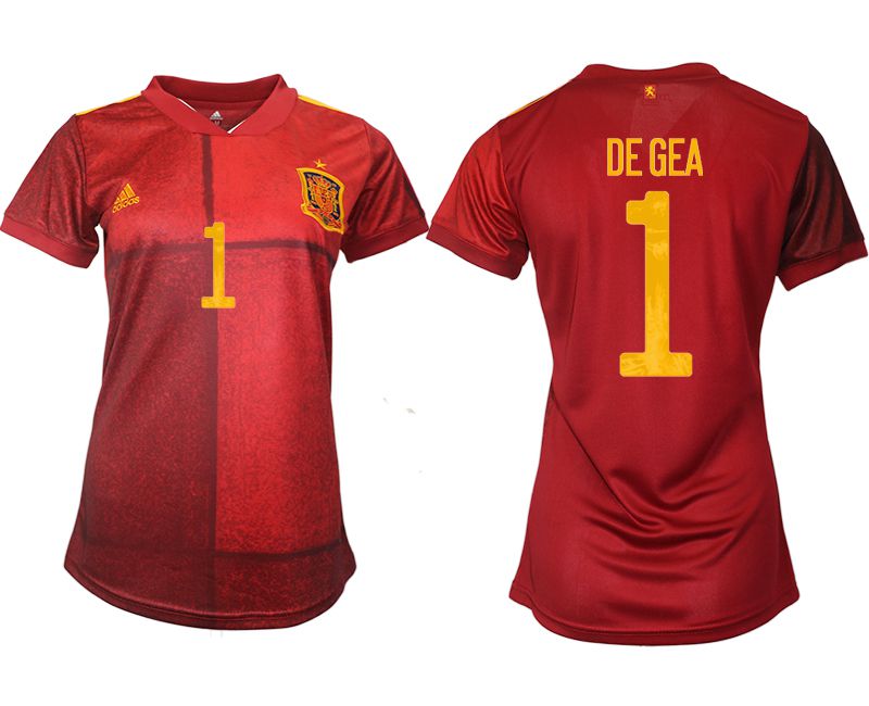 Women 2021-2022 Club Spain home aaa version red #1 Soccer Jersey->women soccer jersey->Women Jersey